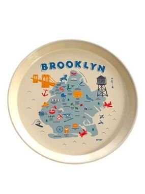 Brooklyn NYC Map Serving Tray 12” Cambro Camtray Fiberglass Made in USA